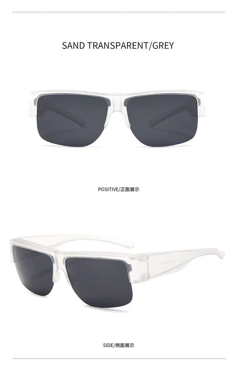Men For Polarized Sunglasses Myopia Wear Over Prescription Glasses Photochromic Black Lens Half Frame Glasses Vintage Eyewear