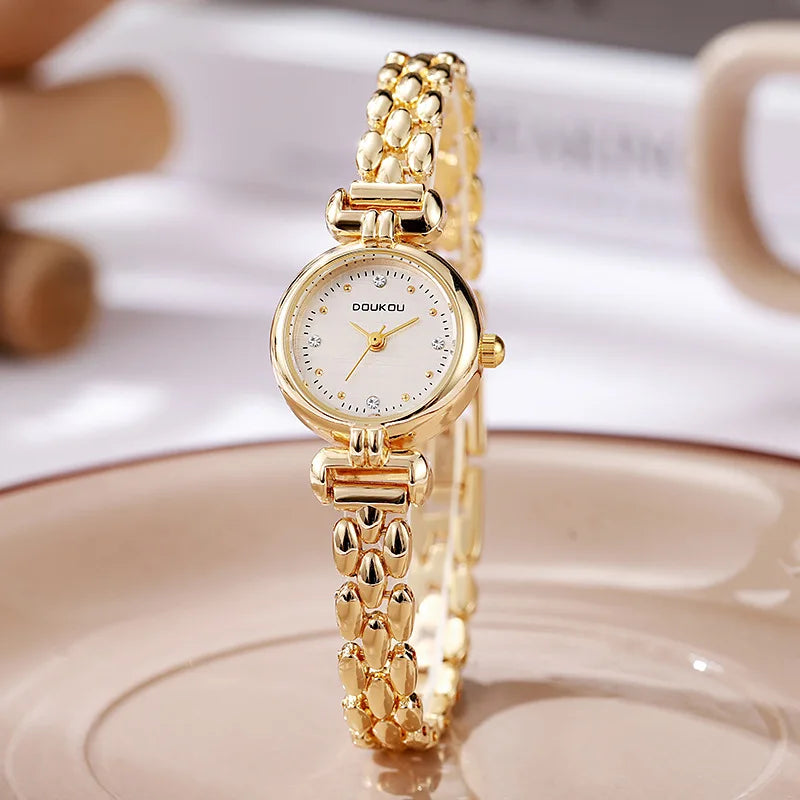 Famous Brand Women Watch Luxury Small Dial Gold Watch Dropshipping Bracelct Strap Quartz Wristwatches Clock Female Dropshipping