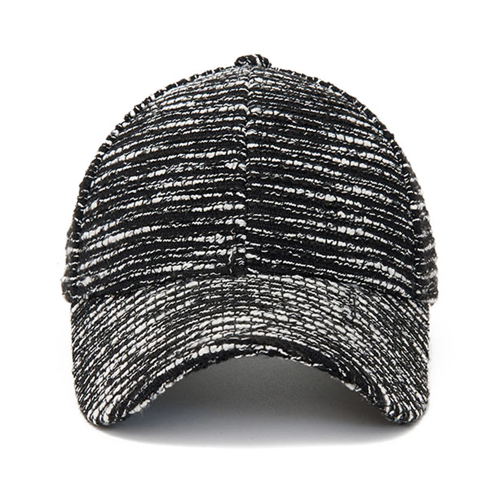FS Fashion Black White Striped Baseball Cap For Men Casual Korean Street Women Hat Summer Streetwear Trucker Hats Gorra Hombre