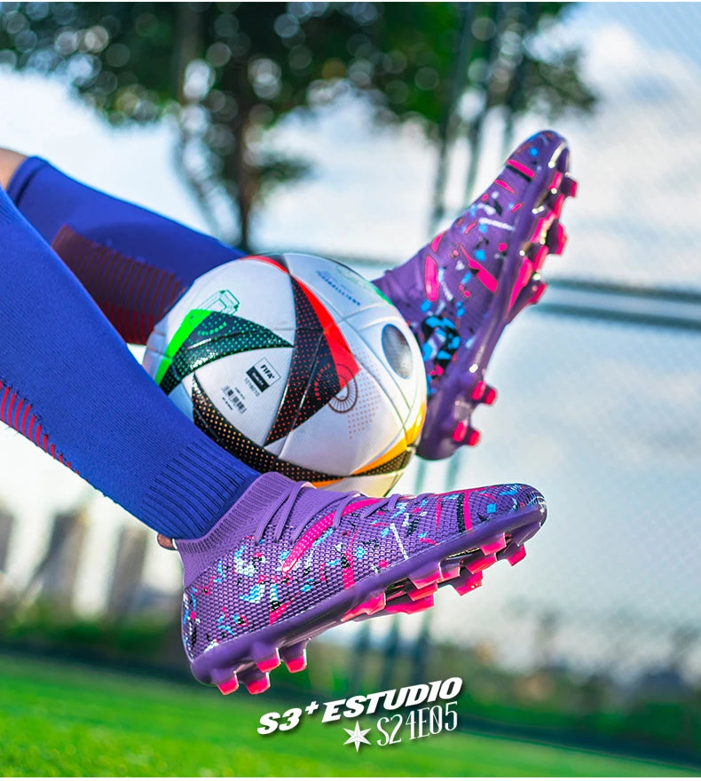 Chuteiras de Futebol Profissionais para Homem em Malha Respirável, Chuteiras Antiderrapantes Rápidas, Sapatilhas de Moda para Relva Artificial, Sapatos de Futebol Masculinos