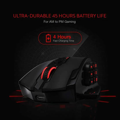 Redragon M913 Wireless Gaming Mouse, 16000 DPI RGB Gaming Mouse, Dual Mode Wired & 2.4GHz Wireless Gaming Mouse with 16 Programmable Buttons