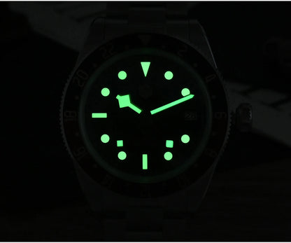 San Martin 39mm NH34 GMT Men Luxury Watch Bidirectional Aluminum Bezel Automatic Mechanical Sapphire 100M Waterproof  SN0109