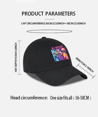 K-POP Girl Group Cartoon Baseball Cap Men Women Casual Adjustable Vintage Dad Hat Y2K Kpop Fan Sun Hat