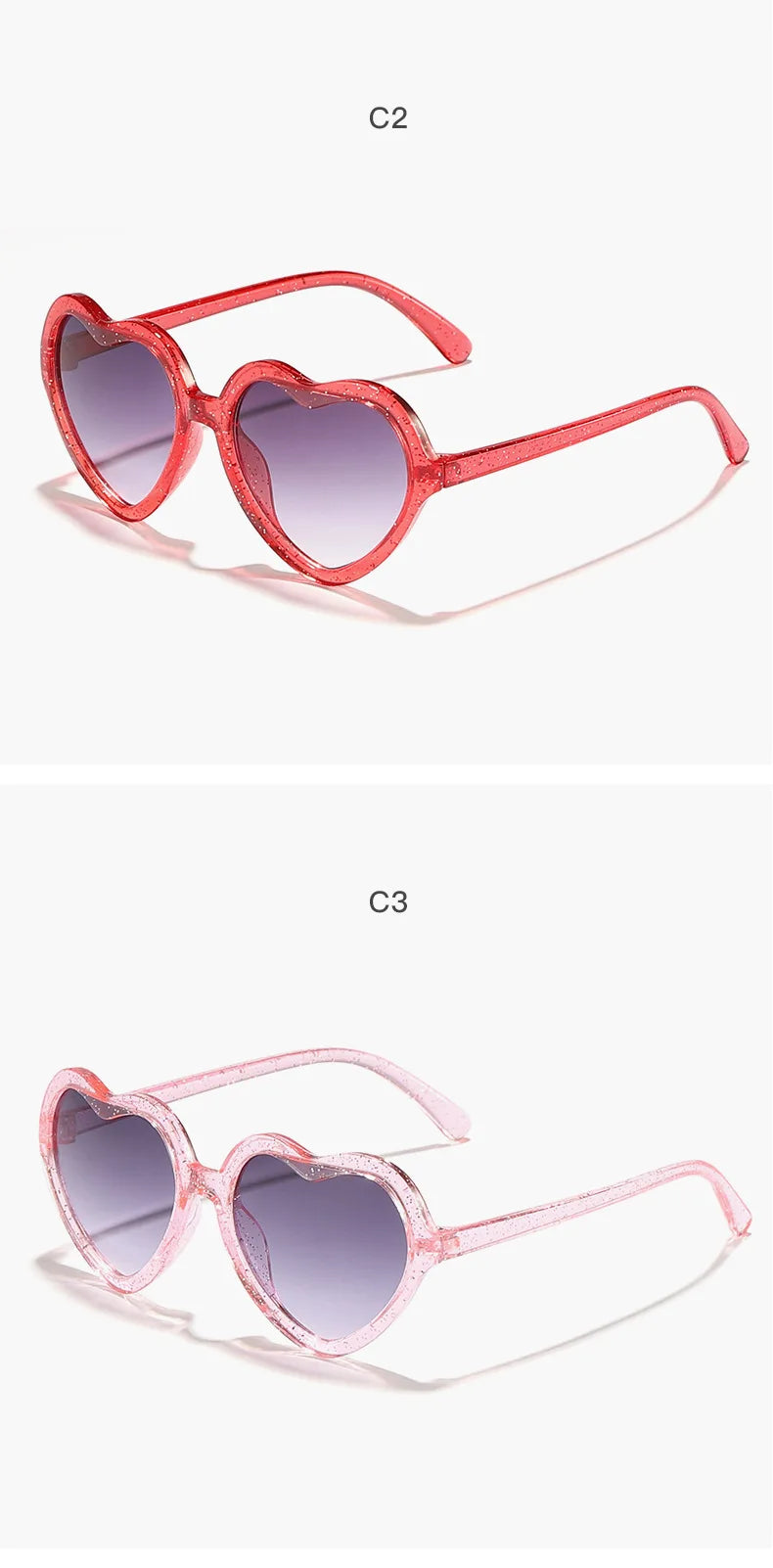 Stylish Kids rose pink Heart Sunglasses UV400 Protection Adjustable Frame for Boys Girls Baby Toddler 0-12 Years eyewear