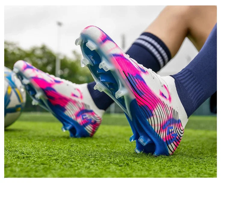 New Men's Soccer Shoes Cleats High-Quality Football Boots Hot-Selling Sneakers Grass Non-Slip Boys Match Outdoor High-Top Light