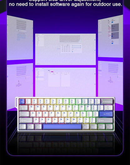 AULA WIN60 HE Magnetic Keyboard 21 Keys Butterfly Keycaps Wired 8K Return RGB Hotswap Customized E-sports Gaming Keyboard
