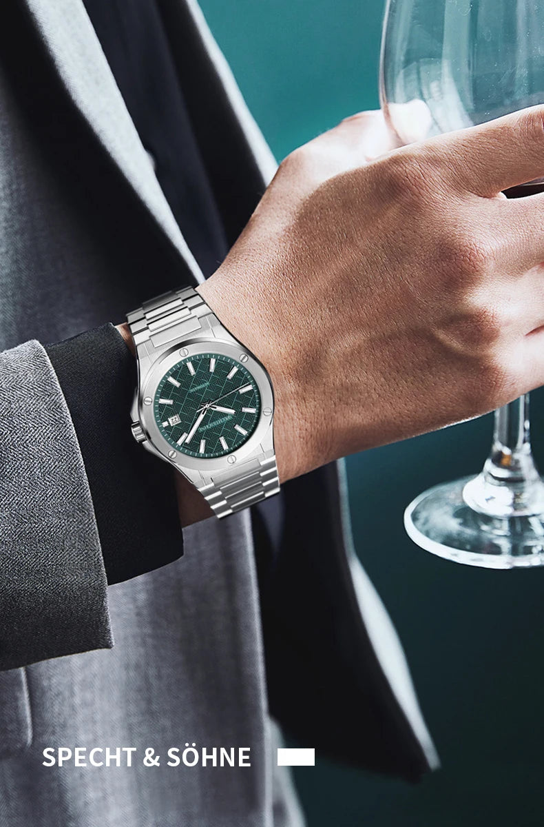 Relógio Masculino Specht&Sohne 2025 Novo 38MM Automático, Movimento Japonês Miyota 8215, Aço, Vidro de Safira, Reloj Homb Impermeável