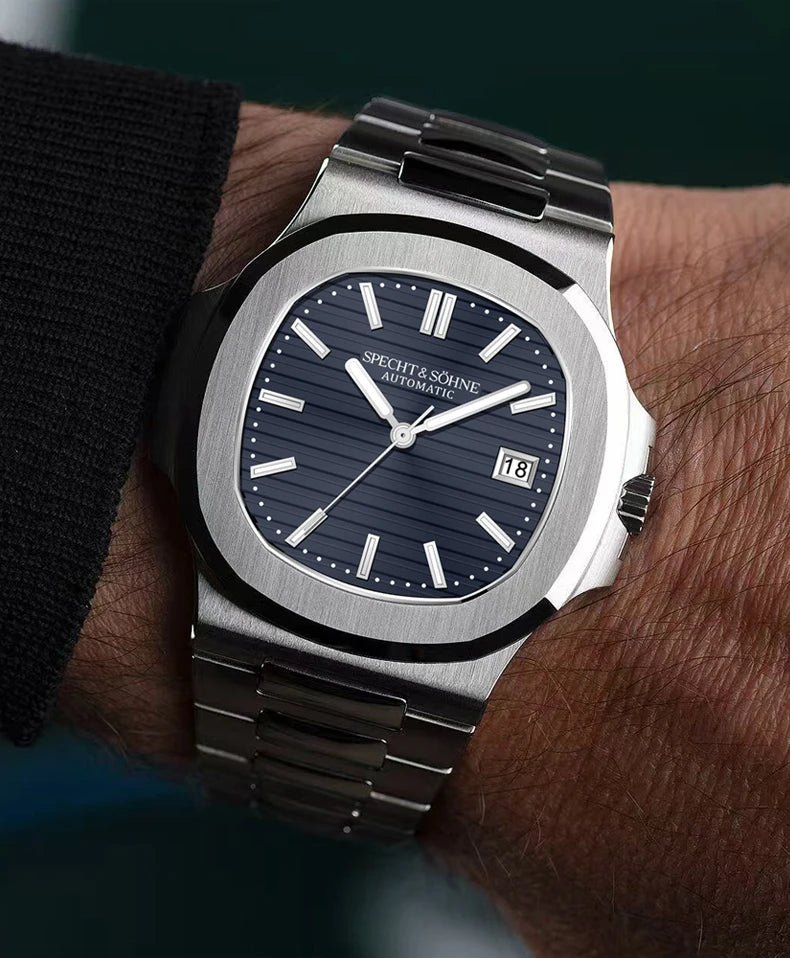 Relógio Masculino Specht&Sohne 2025 New Classic de Luxo Automático em Aço Inoxidável com Safira 8215, Relógio de Pulso Mecânico