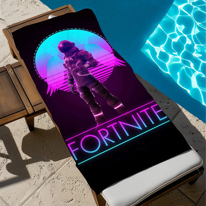 Hauska F-Fortnite-pelitaidepyyhe, pehmeä rantapyyhe, uintiretki, uima-allas, kylpypyyhe, kuntosali, spa, sisustus, lahja, loma