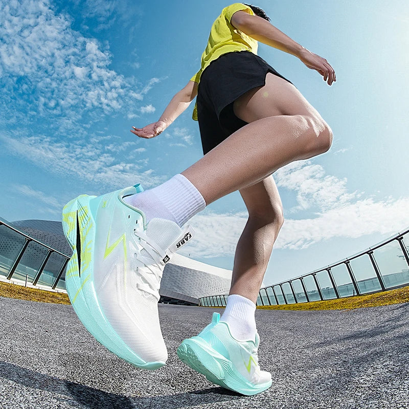Running Shoes Carbon Plate Specialty Marathon Men's Sports Mesh Breathable Lightweight Women's Athletic Non-Skid Sneakers