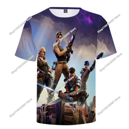 Fortnite T-Shirt Men Shoot Game Battle Hero T-shirt Victory Royale Clothing Young Children T-shirts for Boys Girls Ages 2-14