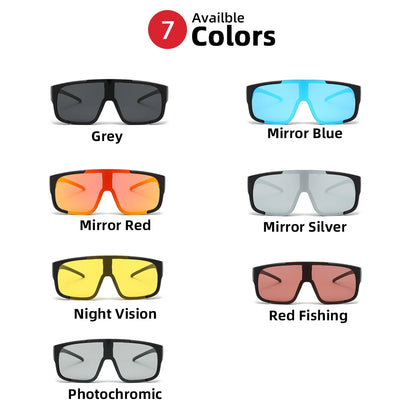 VIVIBEE Large Polarized Glasses Fit Over Sunglasses Photochromic Men Driving UV400 Fishing Outdoor Women Mirrored Dark Goggles