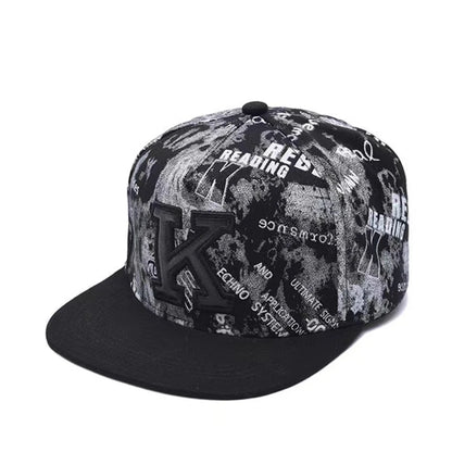 Men's Letter Embroidery Tide All-Match Flat Brim Baseball Cap Ladies Summer Hip-Hop Hat Outdoor Shade Adjustable Peaked Cap