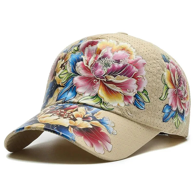 Boné de basebol de secagem rápida para homem e mulher, chapéus de sol florais com estampado em estilo chinês, chapéus de sol com flores, chapéus para exterior