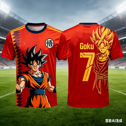 T-shirt casual Dragon Ball de verão 2026 para homem, com estampado 3D, manga curta, corte largo, respirável, para mulher e criança, estilo desportivo