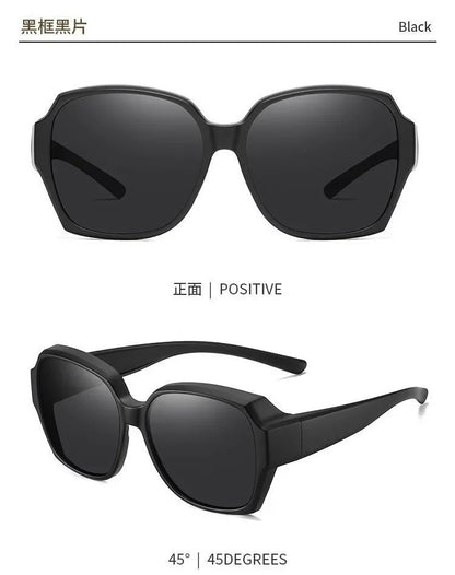 Fashion Round Polarized Sunglasses Cover Over Myopia Prescription Glasses Portable Men Women Vintage Fishing Driving Eyewear