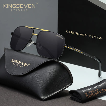 KINGSEVEN Causal Polarized Sunglasses Men Outdoor Driving Fashion Glasses UV400 Rectangle Driving Male Fishing Eyewear