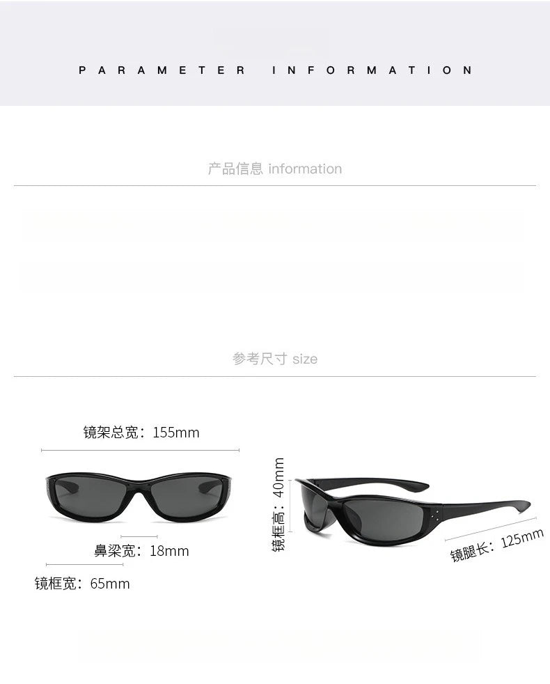 Rivets Y2K Sports Punk Sunglasses Women Designer Rectangle Goggle Men Luxury Sun Glasses UV400 Driving Cycling Fashion Eyewear