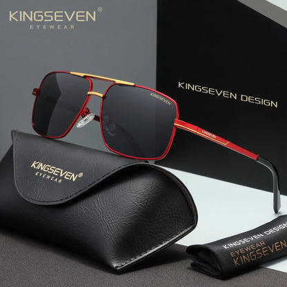 KINGSEVEN Causal Polarized Sunglasses Men Outdoor Driving Fashion Glasses UV400 Rectangle Driving Male Fishing Eyewear
