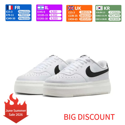 Ténis de basquetebol de cano baixo Nike Court Vision Alta para mulher, macios e confortáveis, resistentes, branco/preto DZ5394-107