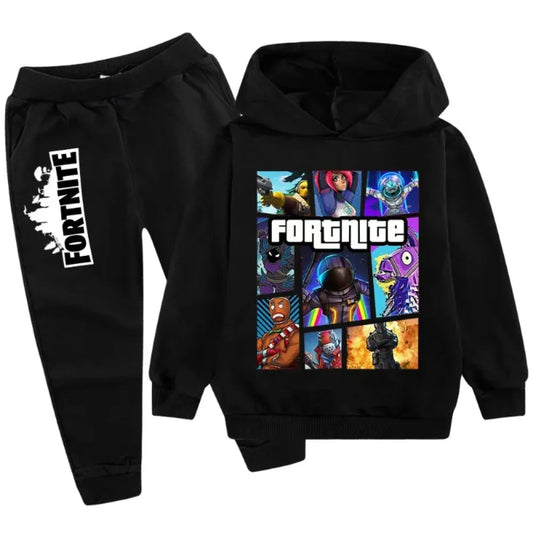 Fortnite Game Printed Children's Set Hoodies Cartoon Comfortable 2pcs Suit Loose Long Sleeve Tops and Pants Autumn Winter Clothes