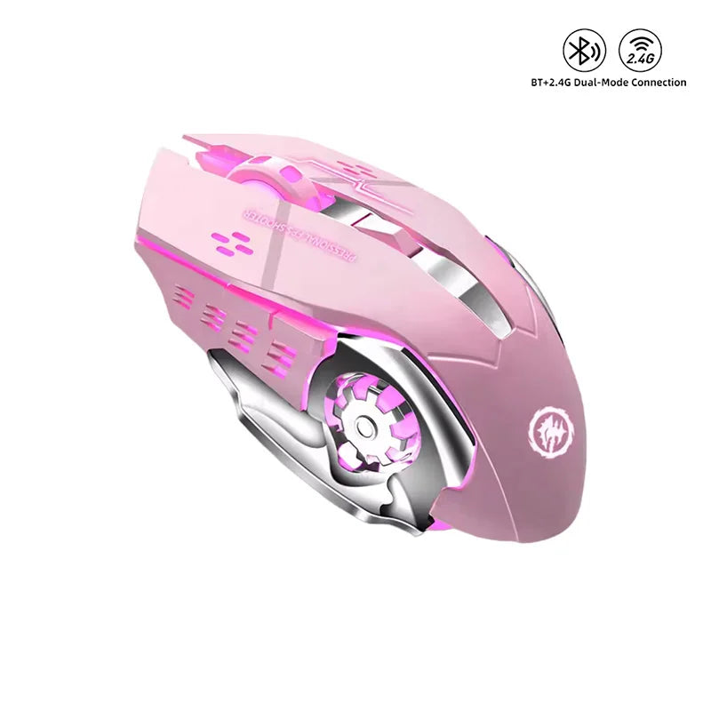 Rechargeable Wireless Gaming Mouse Silent Backlight E-Sports Bluetooth and 2.4G USB Mouse for Laptop Macbook PC Game Office