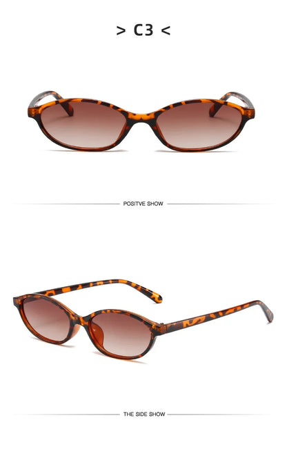 New Fashion Leopard Cat Eye Oval Women's Sunglasses Sunscreen Sun Glasses Female Retro Colorful Eyeglass UV Shade Glasses