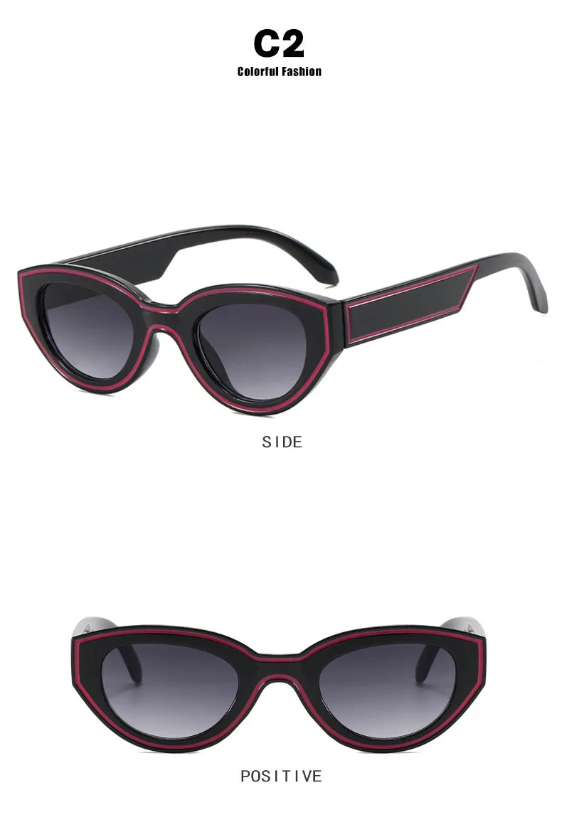 Fashion Unique Irregular Hip Hop Sunglasses Y2k Women Men Retro Glasses Ladies Beach Sunnies Outdoor Sport  with Metal Hinge