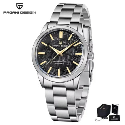 PAGANI DESIGN 40MM Meteorite Dial Men's Quartz Watches Luxury Business Sapphire 316L Stainless Steel 100M Waterproof Watch for Men