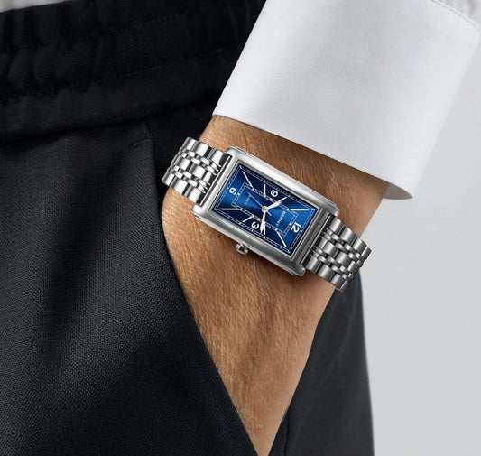 Montre carrée pour homme BERNY – Mouvement à quartz, cadran à chiffres romains, affichage luminescent, boîtier en acier inoxydable 316L – Montre rectangulaire élégante et décontractée