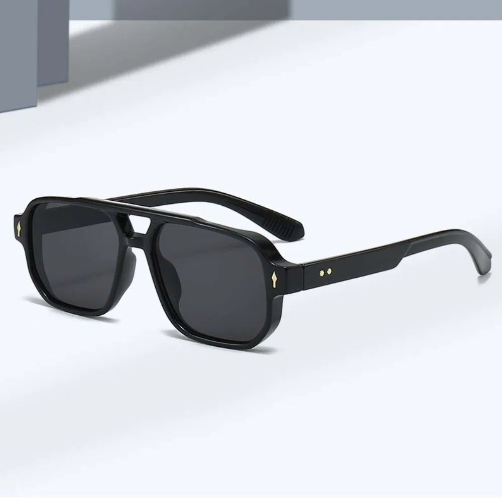 Retro Double Beam Sunnies HD Leopard Print Eyewear Unisex Polarized Sunglasses Waterproof Lightweight Anti-UV Glasses Outdoor