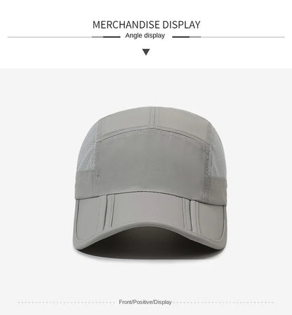 Men Women Quick Dry Baseball Cap Breathable UV Protection Mesh Sun Hat Adjustable Outdoor Sport Caps for Hiking Camping Fishing