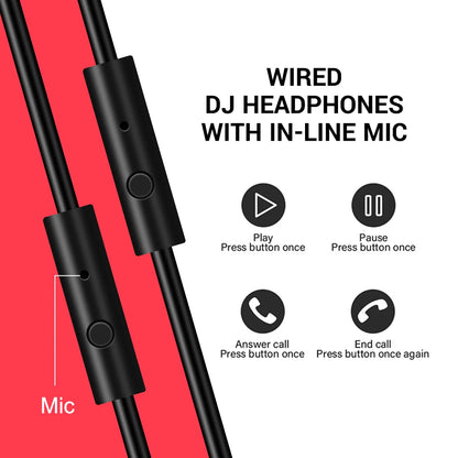 Oneodio Wired Over-Ear Headphone with Mic Studio DJ Headphones Professional Monitor Recording & Mixing Headset for Gaming