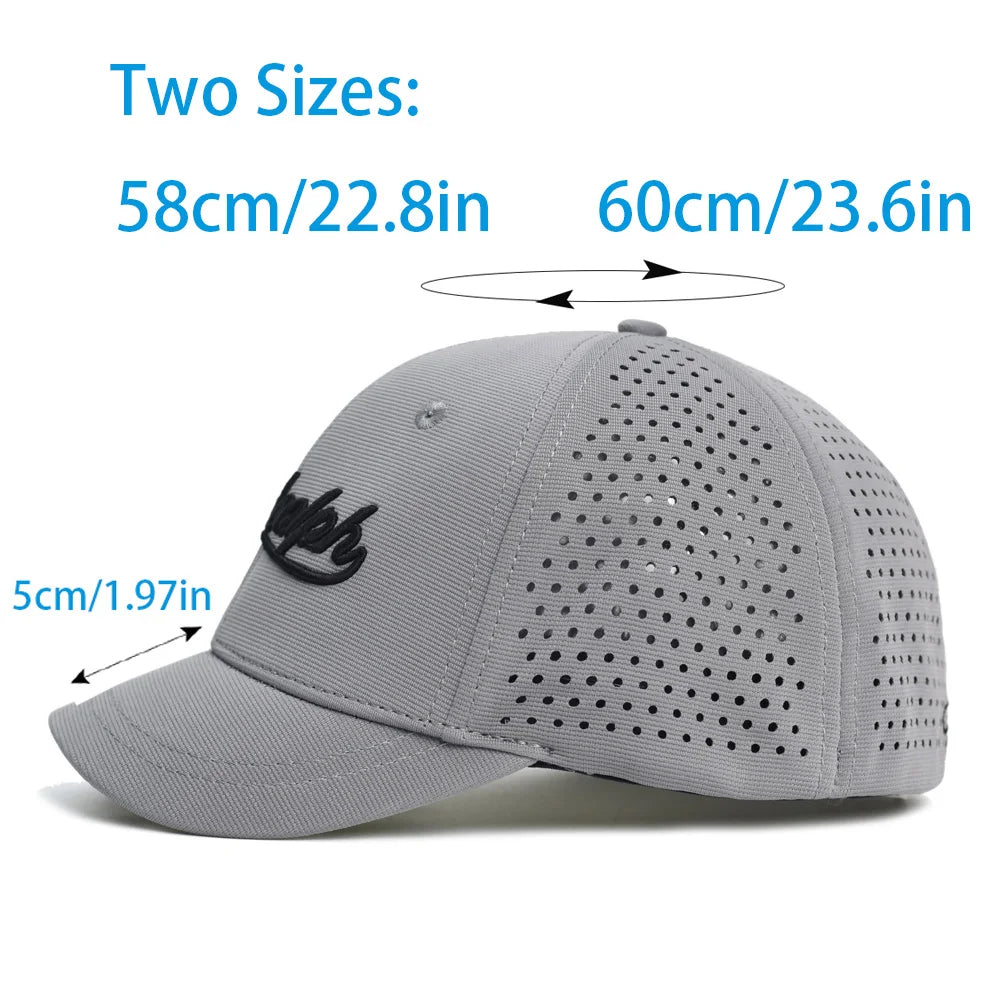 Baseballcap mit kurzem Mesh-Schirm, hinten geschlossen, für Damen und Herren, atmungsaktiv, Snapback-Cap, anliegender Dad Hat, verstellbar, einfarbig, im Trucker-Stil