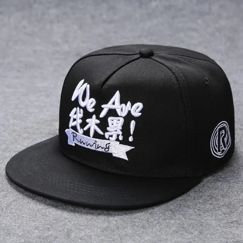 Men's Letter Embroidery Tide All-Match Flat Brim Baseball Cap Ladies Summer Hip-Hop Hat Outdoor Shade Adjustable Peaked Cap