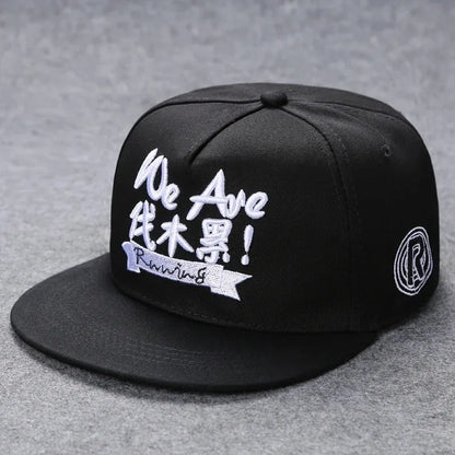 Men's Letter Embroidery Tide All-Match Flat Brim Baseball Cap Ladies Summer Hip-Hop Hat Outdoor Shade Adjustable Peaked Cap