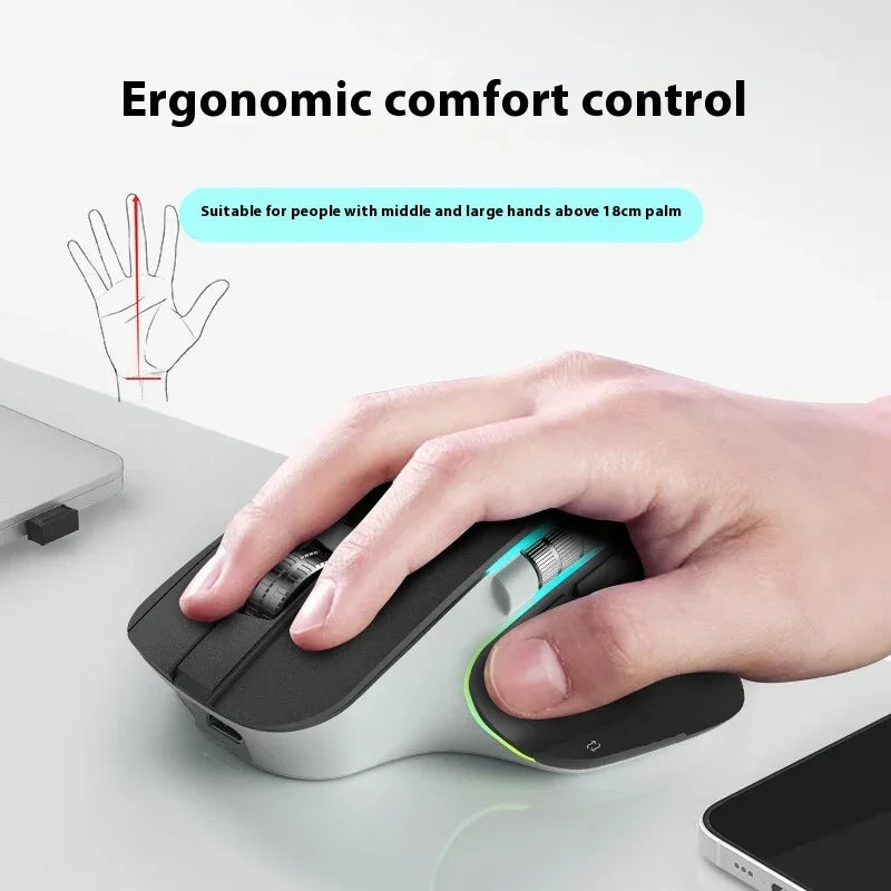 Acer Omr225 Gamer Mouse 3-mode Bluetooth Wireless Mouse Dual Scroll Ergonomic Mouse Custom Programming Gaming Mice Office Mice