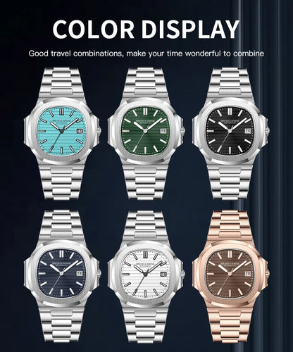 Relógio Masculino Specht&Sohne 2025 New Classic de Luxo Automático em Aço Inoxidável com Safira 8215, Relógio de Pulso Mecânico