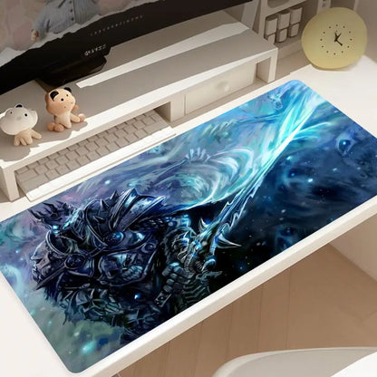 World of Warcraft anime XXL gamingmuismat-deskmat met vergrendelde rand, toetsenbord- en muismat voor kantoor, gamer-computeraccessoires HYBXXC
