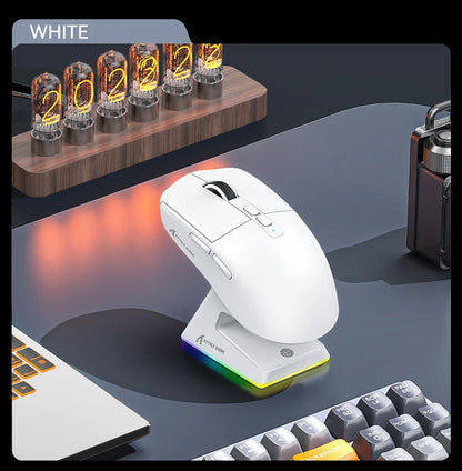 ATTACK SHARK X6 Tri-Mode Gaming Mouse with Magnetic Charging Dock, 26K DPI PixArt PAW3395 Sensor, 49g Ultralight Wireless Gaming Mouse for PC, Mac & Xbox