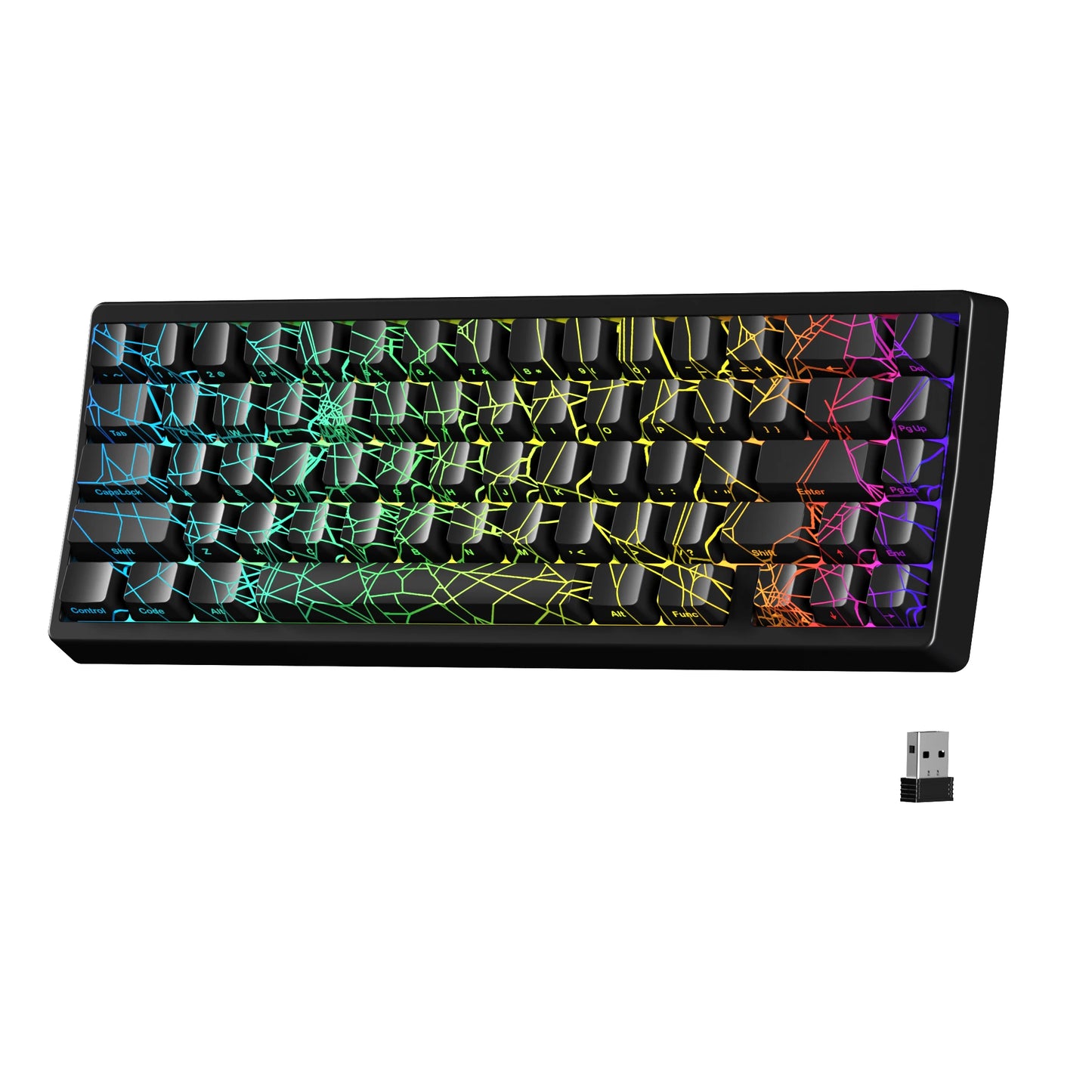 Teclado XVX Spider Web M67 JadeStone con teclas IMD-Tech, conexión trimodo y retroiluminación RGB personalizada 60%