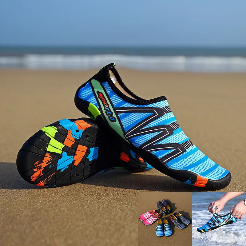 Scarpe da acqua ad asciugatura rapida per spiaggia, unisex, pantofole aqua da nuoto barefoot, scarpe da surf e risalita del fiume, calze outdoor leggere estive