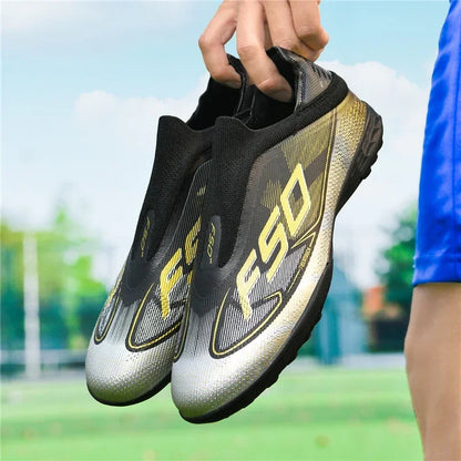 Nouvelles chaussures de football pour hommes, chaussures de sport, chaussures de football de haute qualité, ultralégères, chaussures de futsal, haute tige, respirantes, antidérapantes, pour match en extérieur