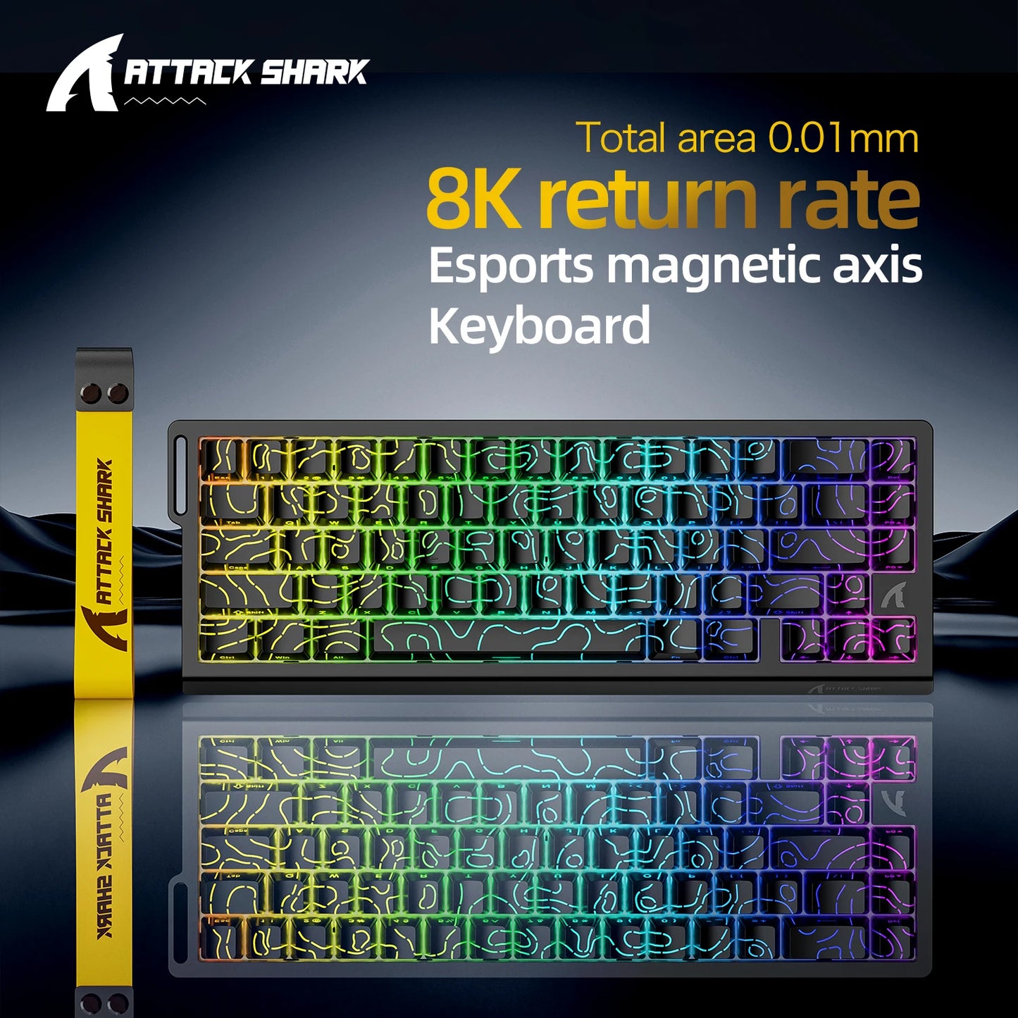 Teclado com interruptores magnéticos ATTACK SHARK X68HE com fios e FREEWOLF F68 com fios F68Pro sem fios para gaming profissional 8K Hz 0.01mm Rapid Trigger