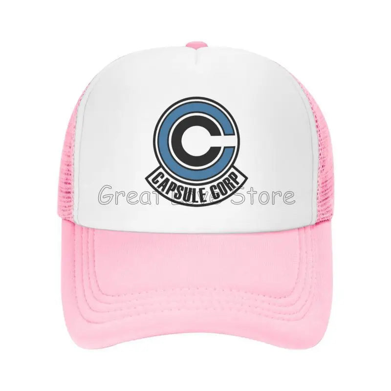Capsule Corp Cappellini da baseball in rete Unisex Cappellino da camionista in stile hip-hop Cappellino da papà in stile anime DBZ Cappellino da corsa regolabile Cappellini da camionista estivi Cappellini snapback