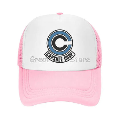 Capsule Corp Cappellini da baseball in rete Unisex Cappellino da camionista in stile hip-hop Cappellino da papà in stile anime DBZ Cappellino da corsa regolabile Cappellini da camionista estivi Cappellini snapback