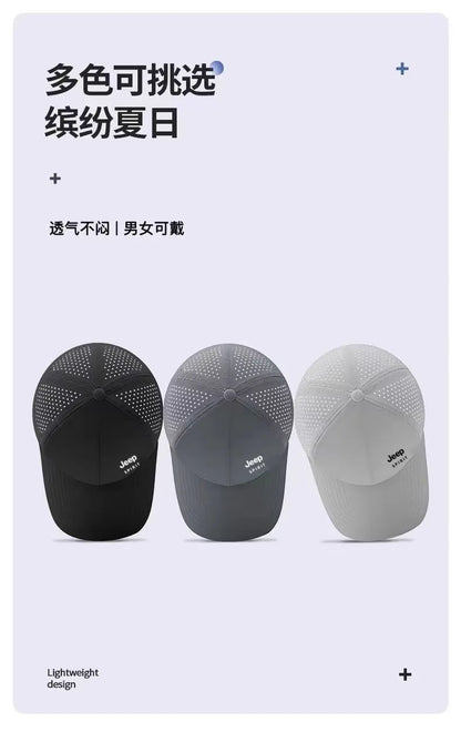 JEEP Quick drying Baseball Hat Summer Mesh Men's and Women's Sunshade, Breathable Sunscreen, Duck Tongue Hat
