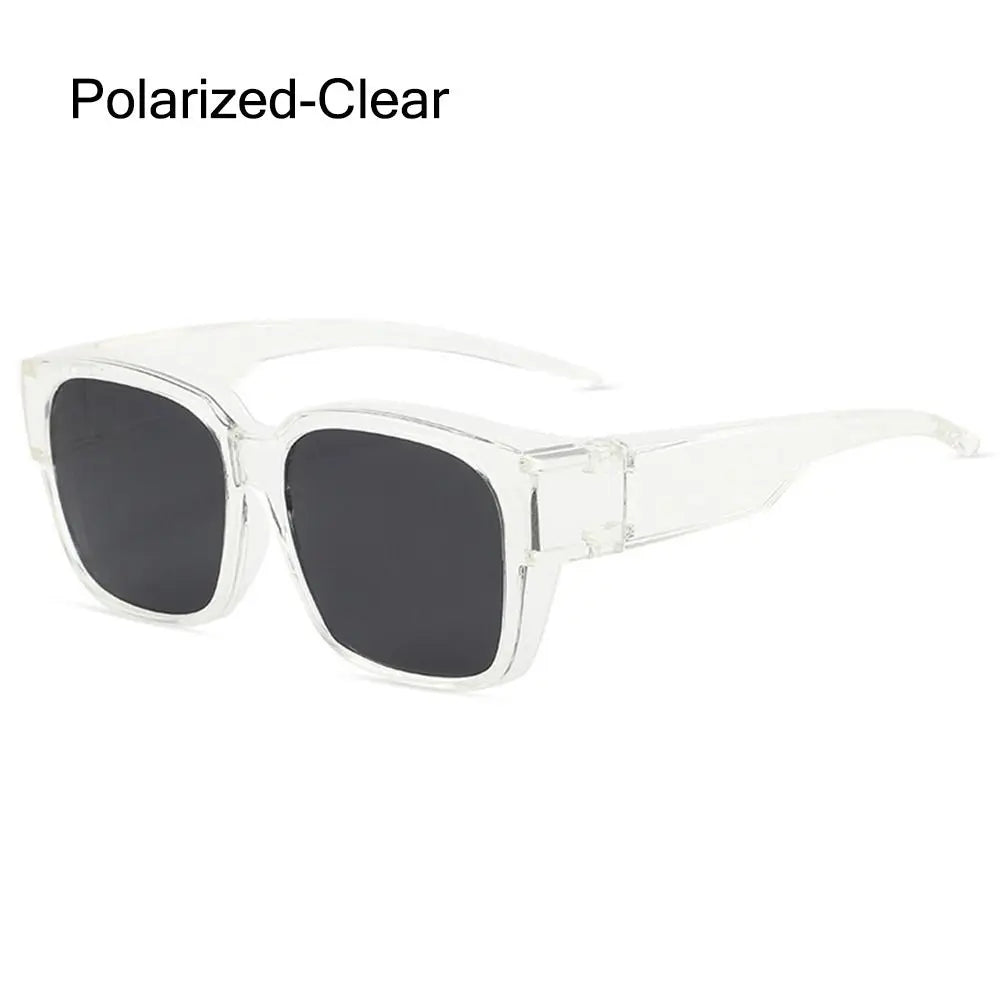 Polarized Fit Over Glasses Sunglasses Trendy Square Wrap Around Shades UV400 Protection Sun Glasses Can Be Worn Over Other Glass