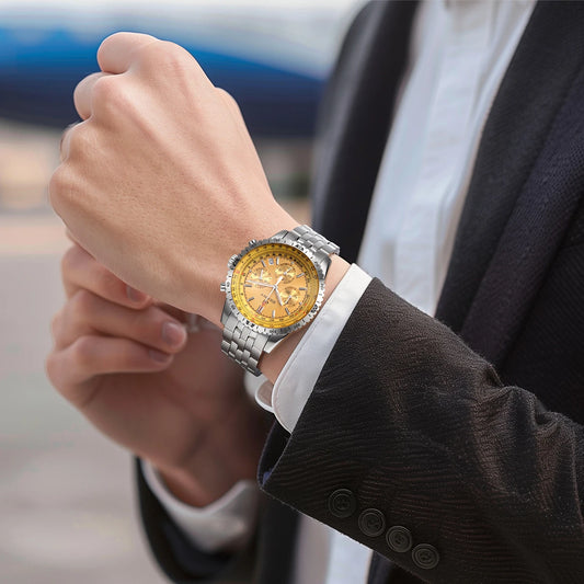 Montre pour homme BERNY Aviation – Chronographe à quartz avec date, verre saphir et revêtement ultra-luminescent – Montre élégante de marque de luxe