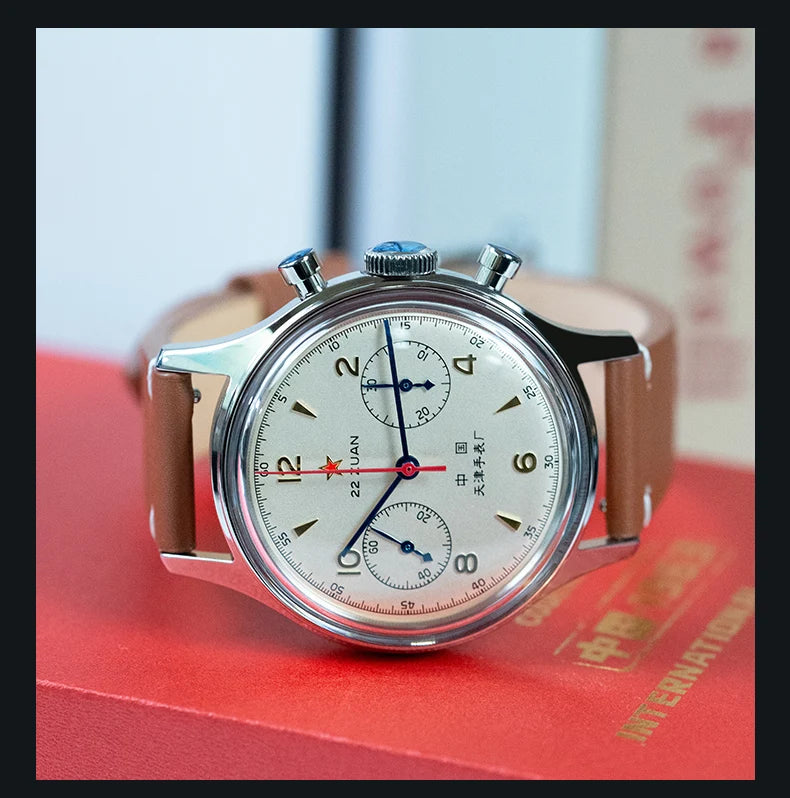Reloj mecánico para hombre Seagull 1963 International Edition, reloj de piloto ST1901, cronógrafo retro de pulsera, aviación de la Fuerza Aérea, nuevo